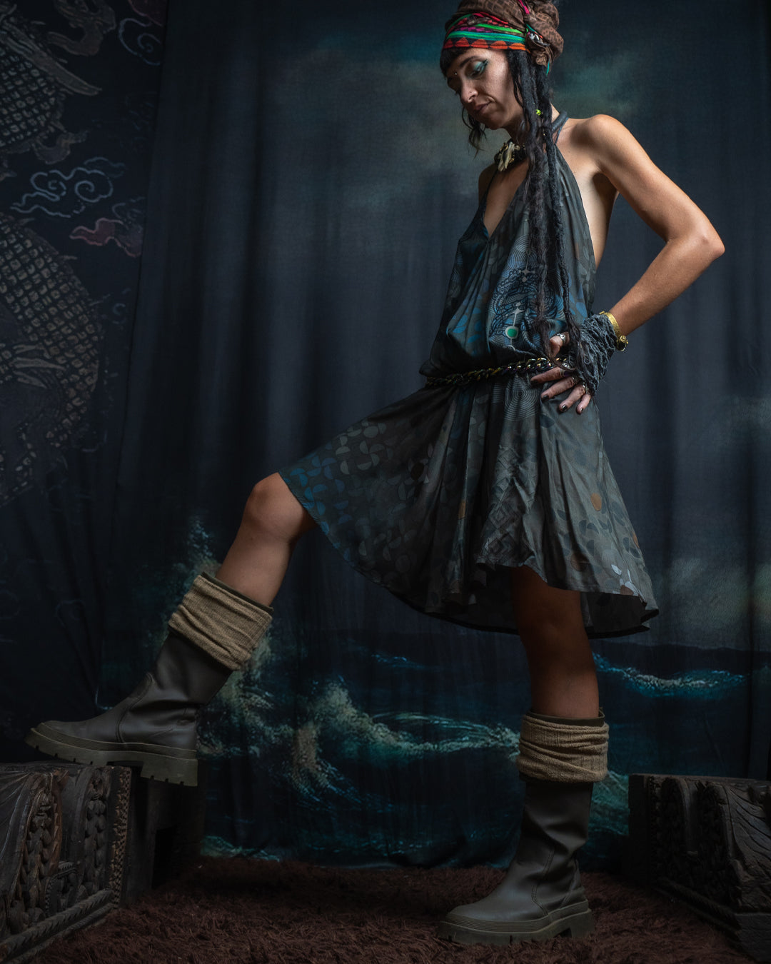 Midi Dress Triangle / Bamboo - BOHOTEAL