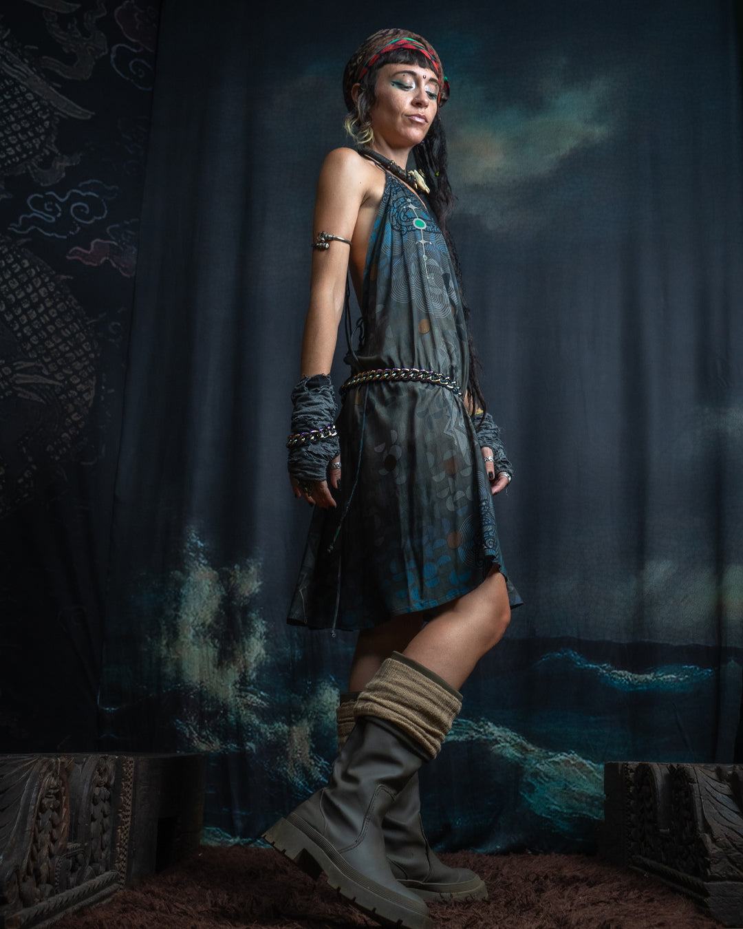 Midi Dress Triangle / Bamboo - BOHOTEAL