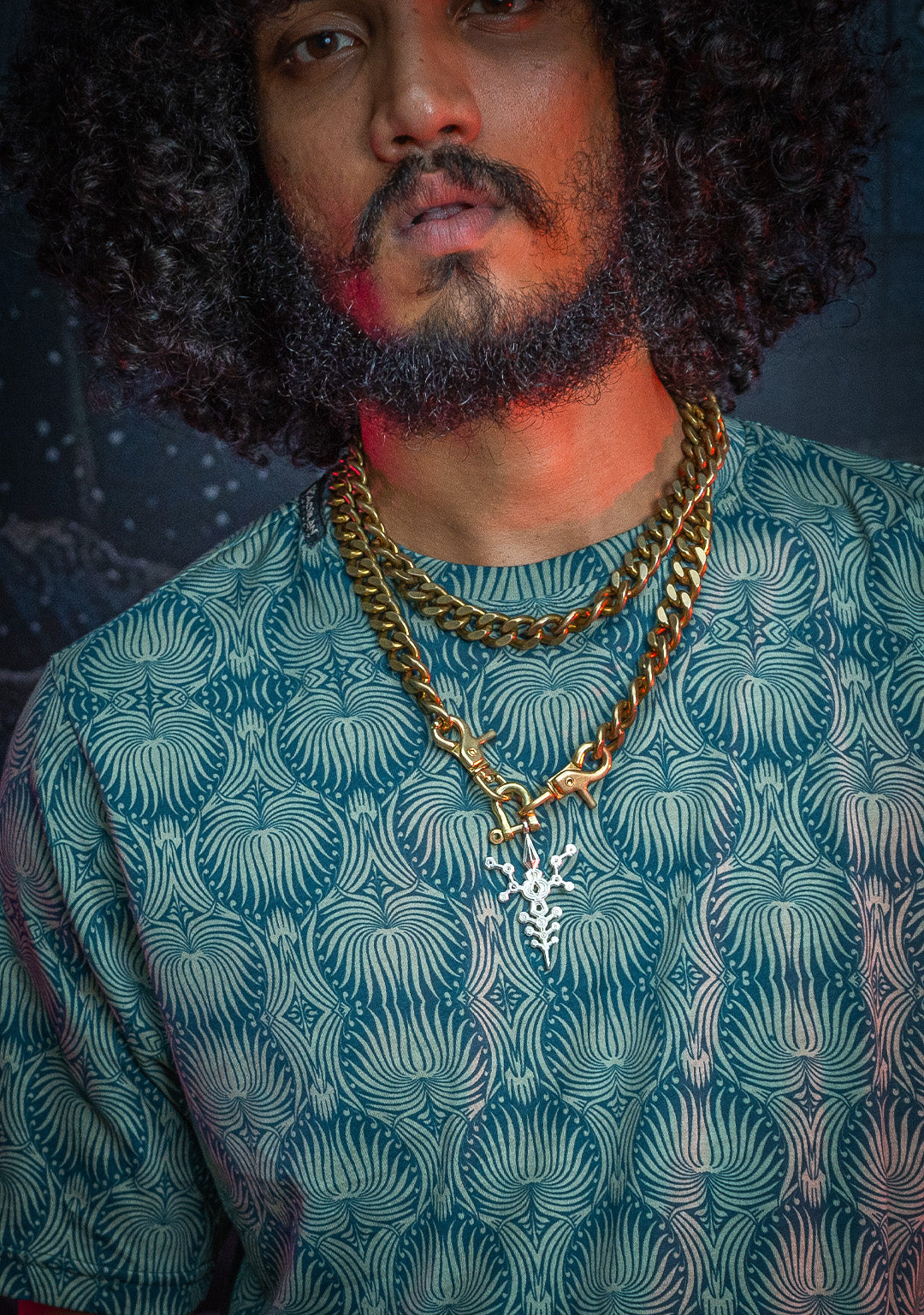 T-Shirt Men / Cotton Supima AOP  - LEAVES