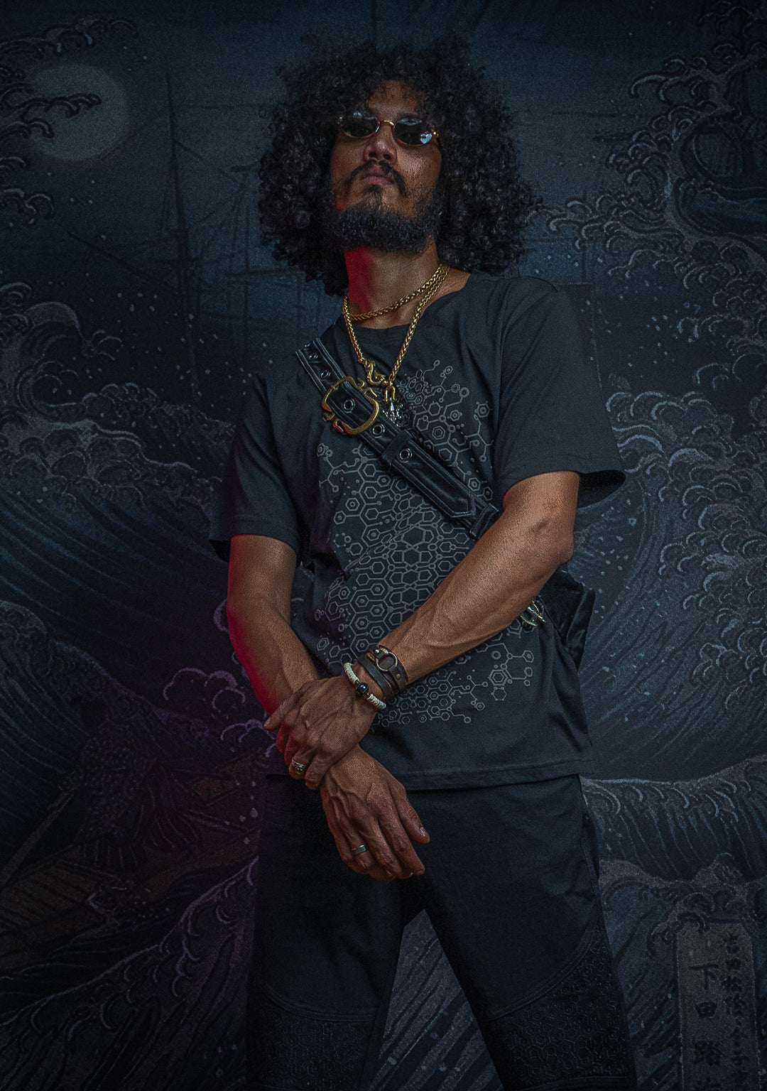 T-Shirt Men / Cotton Supima 120 gsm Rubber Screenprint - Black KAMBOZII