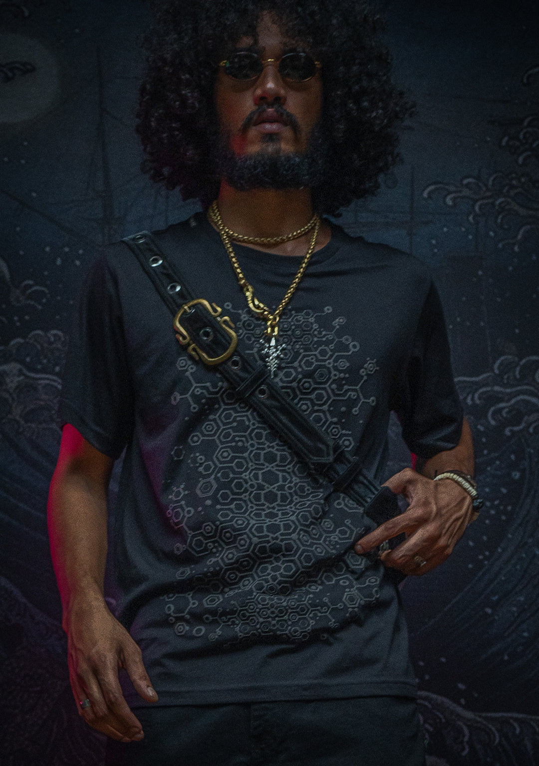 T-Shirt Men / Cotton Supima 120 gsm Rubber Screenprint - Black KAMBOZII