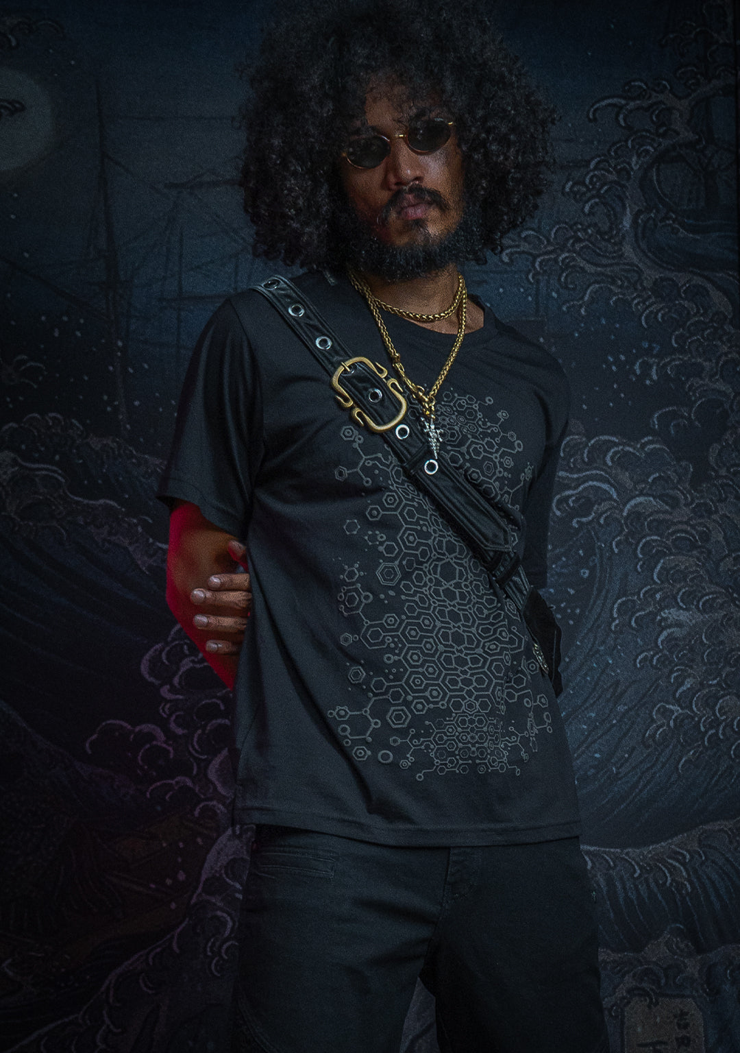 T-Shirt Men / Cotton Supima 120 gsm Rubber Screenprint - Black KAMBOZII