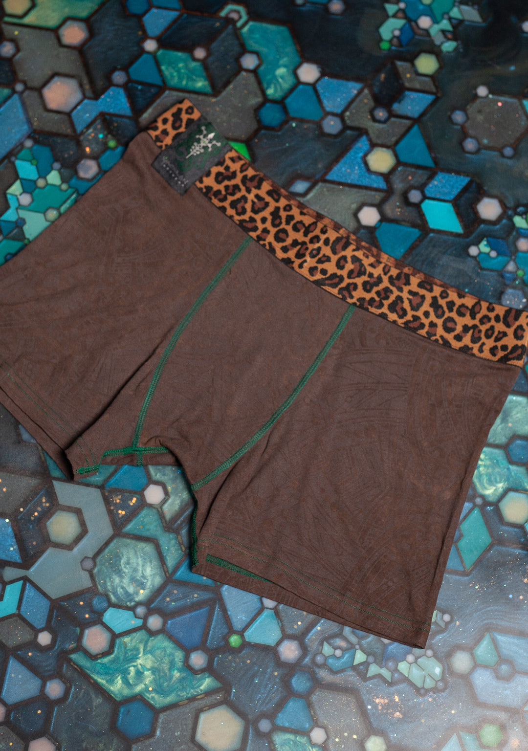 Underwear Men BAMBOO Veg Dye Veg Print  - Brown POPPYFIELDS Leopard