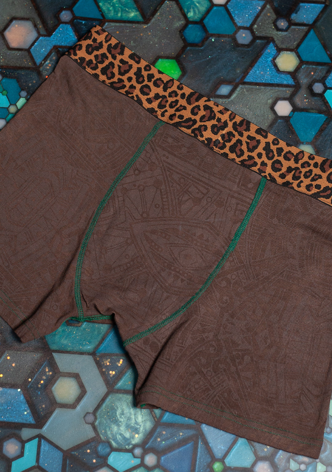 Underwear Men BAMBOO Veg Dye Veg Print  - Brown POPPYFIELDS Leopard