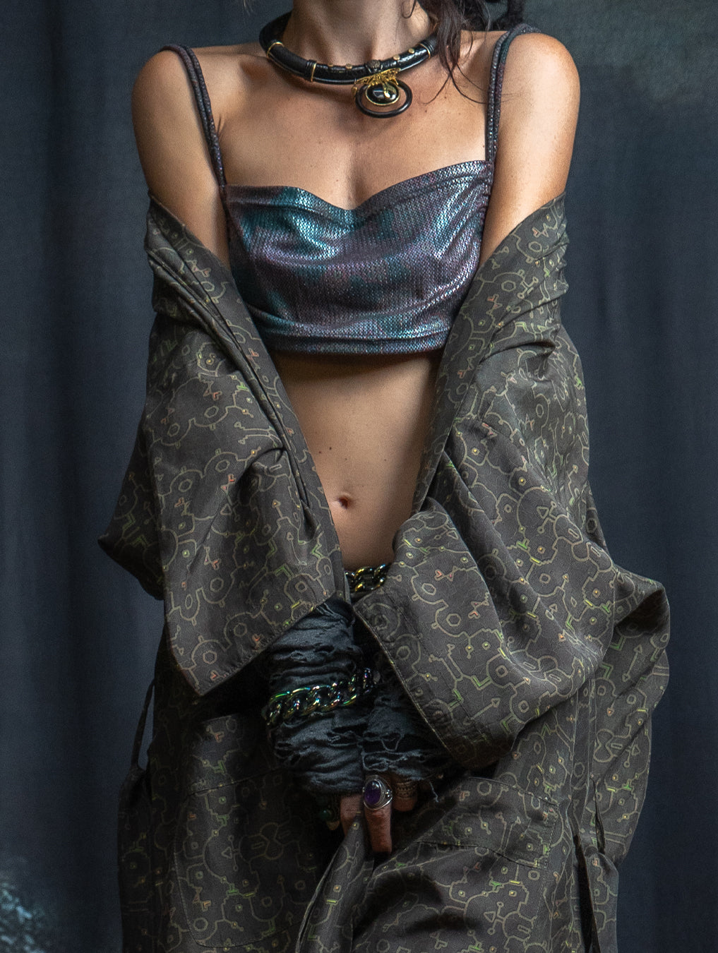 Classic Kimono Long / Viscose Blend - REBIRTH OF IKARO Forest
