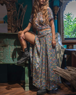 Gipsy Long Skirt / Bamboo - ALL EYES ON YOU - Yacxilan Artwear