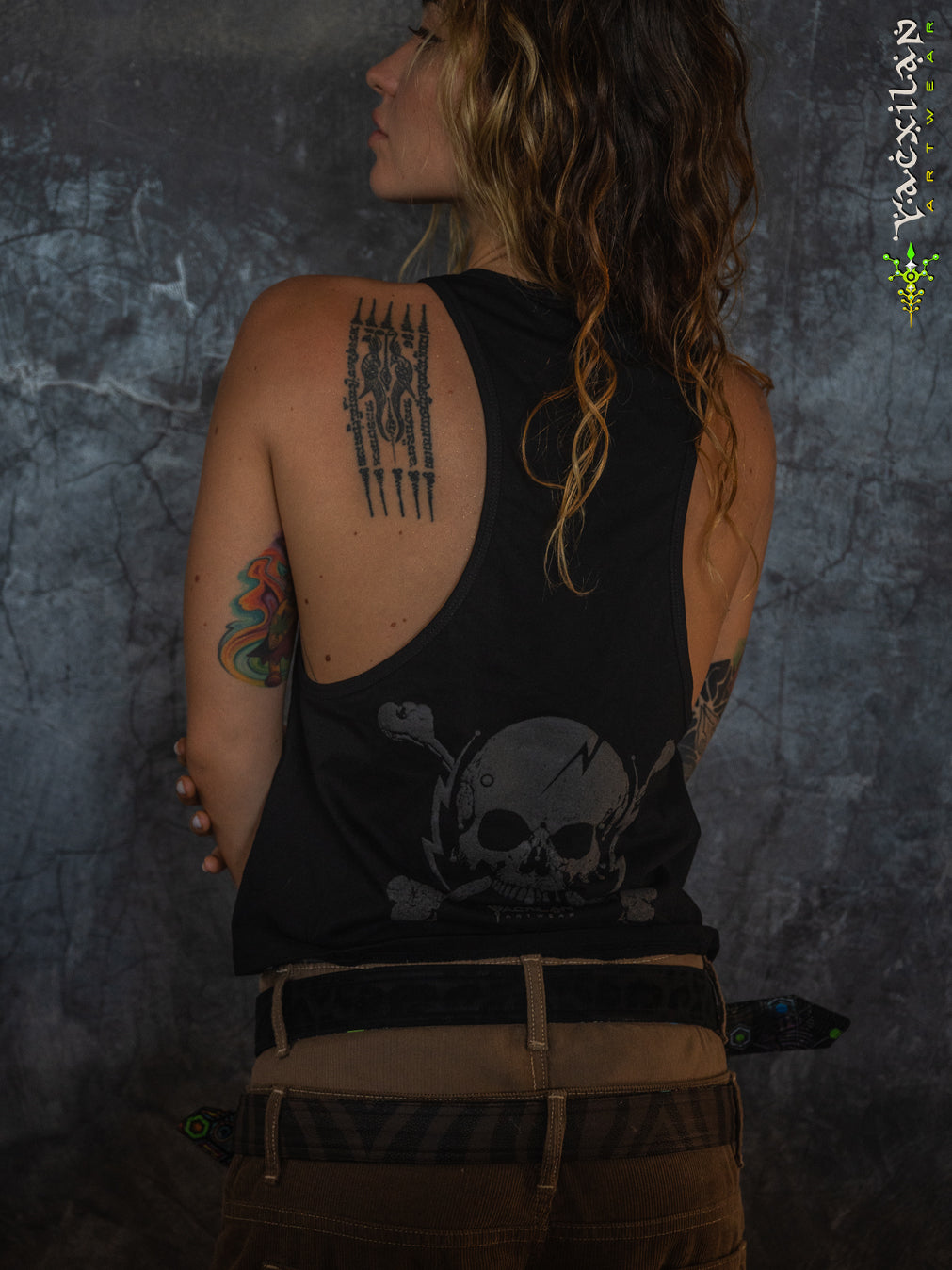 Tank Top Woman / Black Cotton Shinker - BLAK SHAMANS