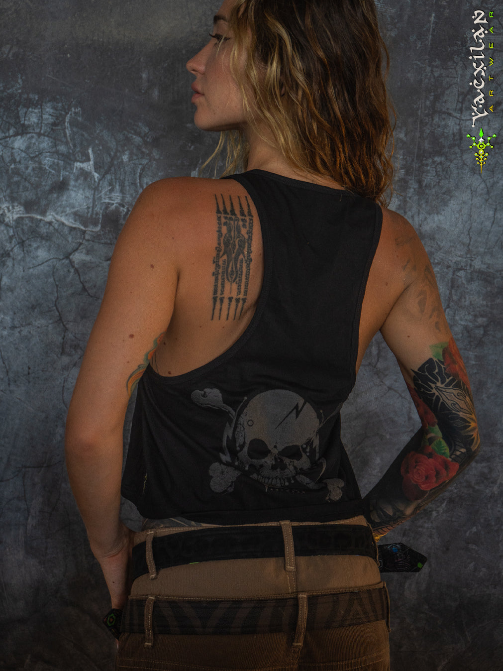 Tank Top Woman / Black Cotton Shinker - BLAK SHAMANS
