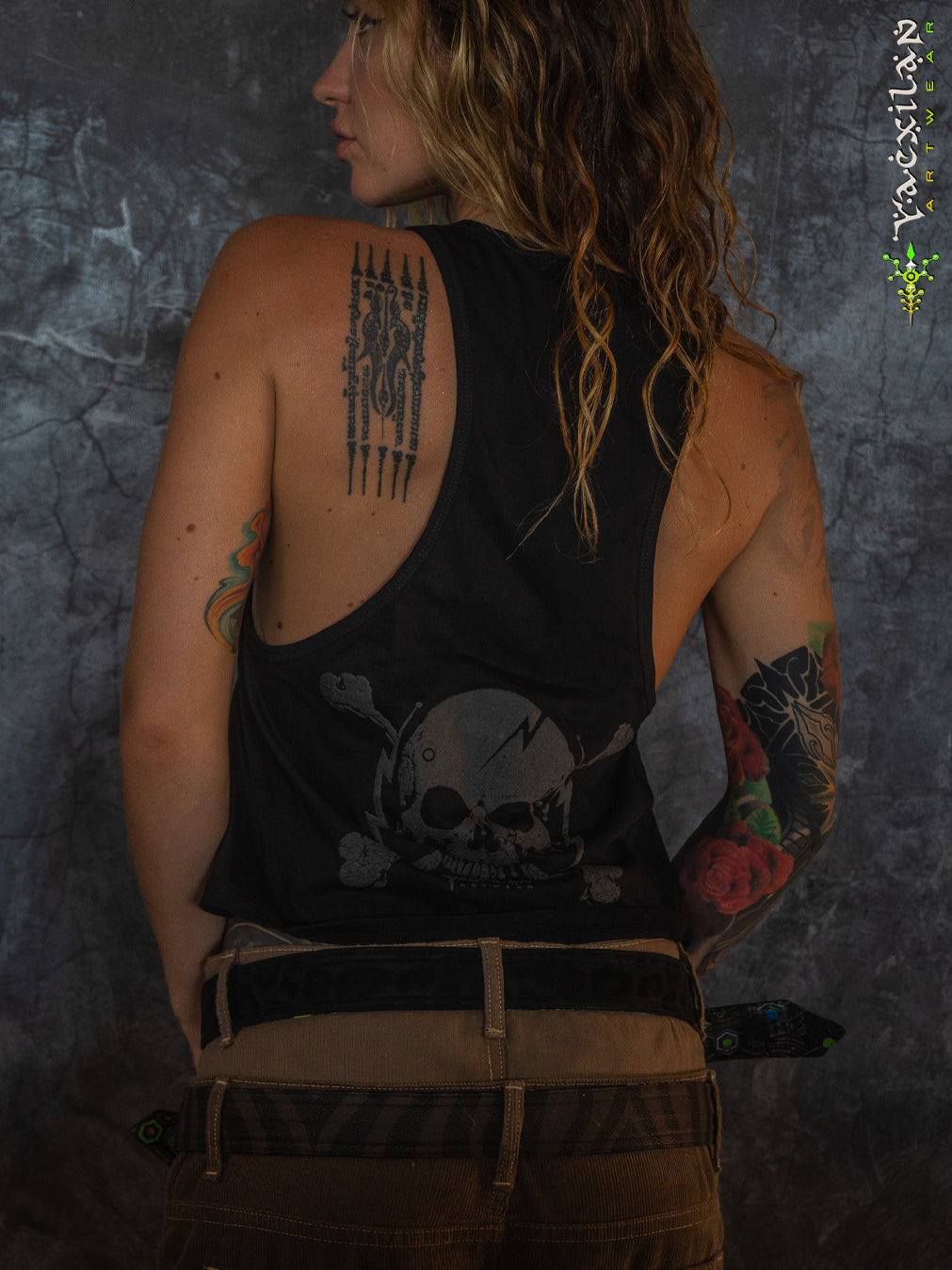 Tank Top Woman / Black Cotton Shinker - BLAK SHAMANS