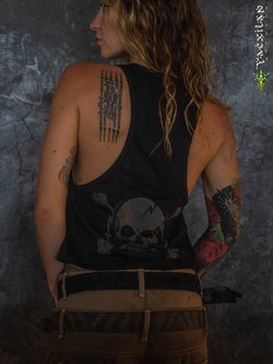 Tank Top Woman / Black Cotton Shinker - BLAK SHAMANS