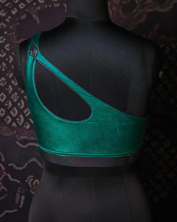 Crop Drop Yoga Set / Metal Licra - GREEN - Yacxilan Artwear