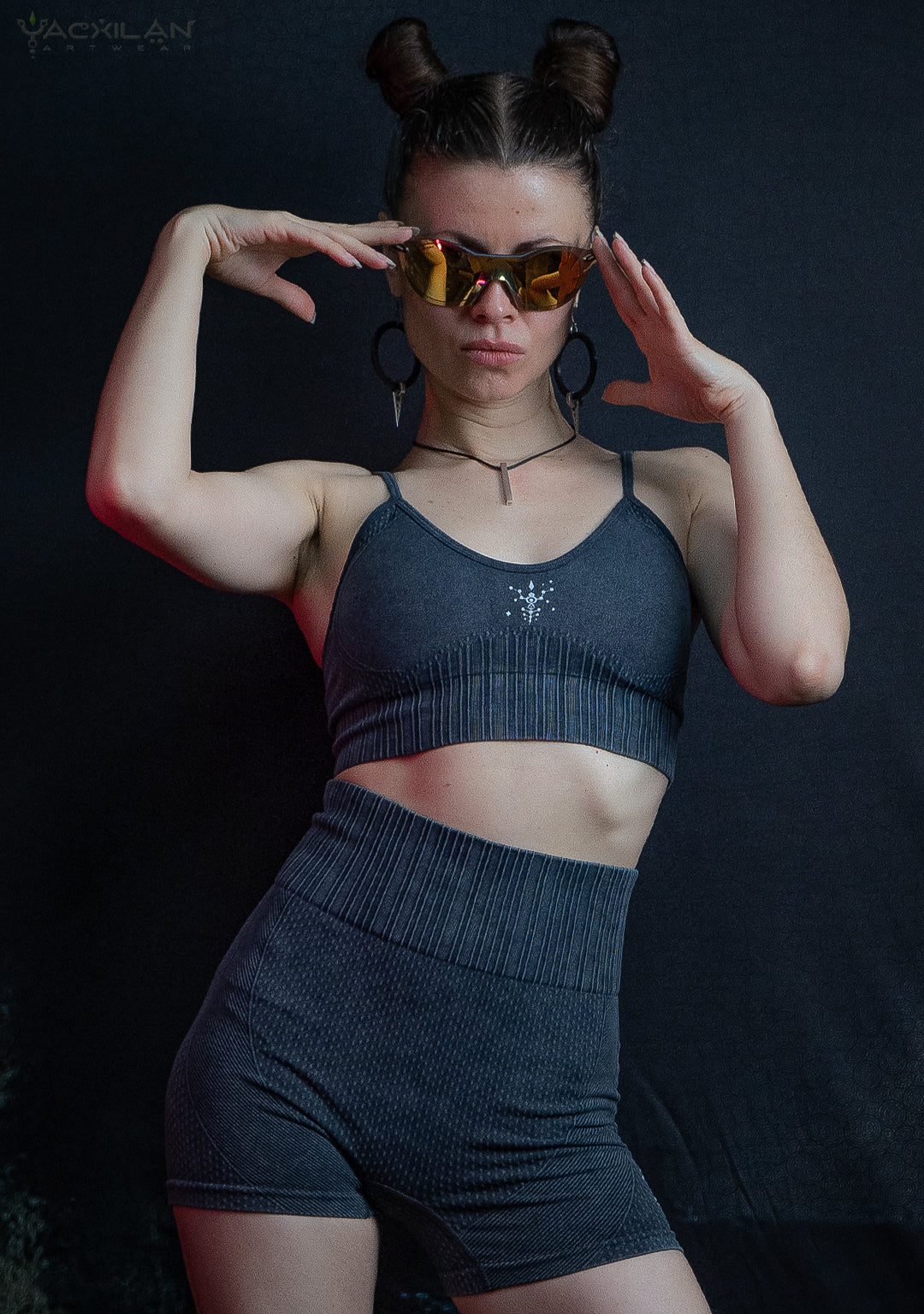 Yoga Combo Set / High Tech Poliamide Weave - CHARCOAL