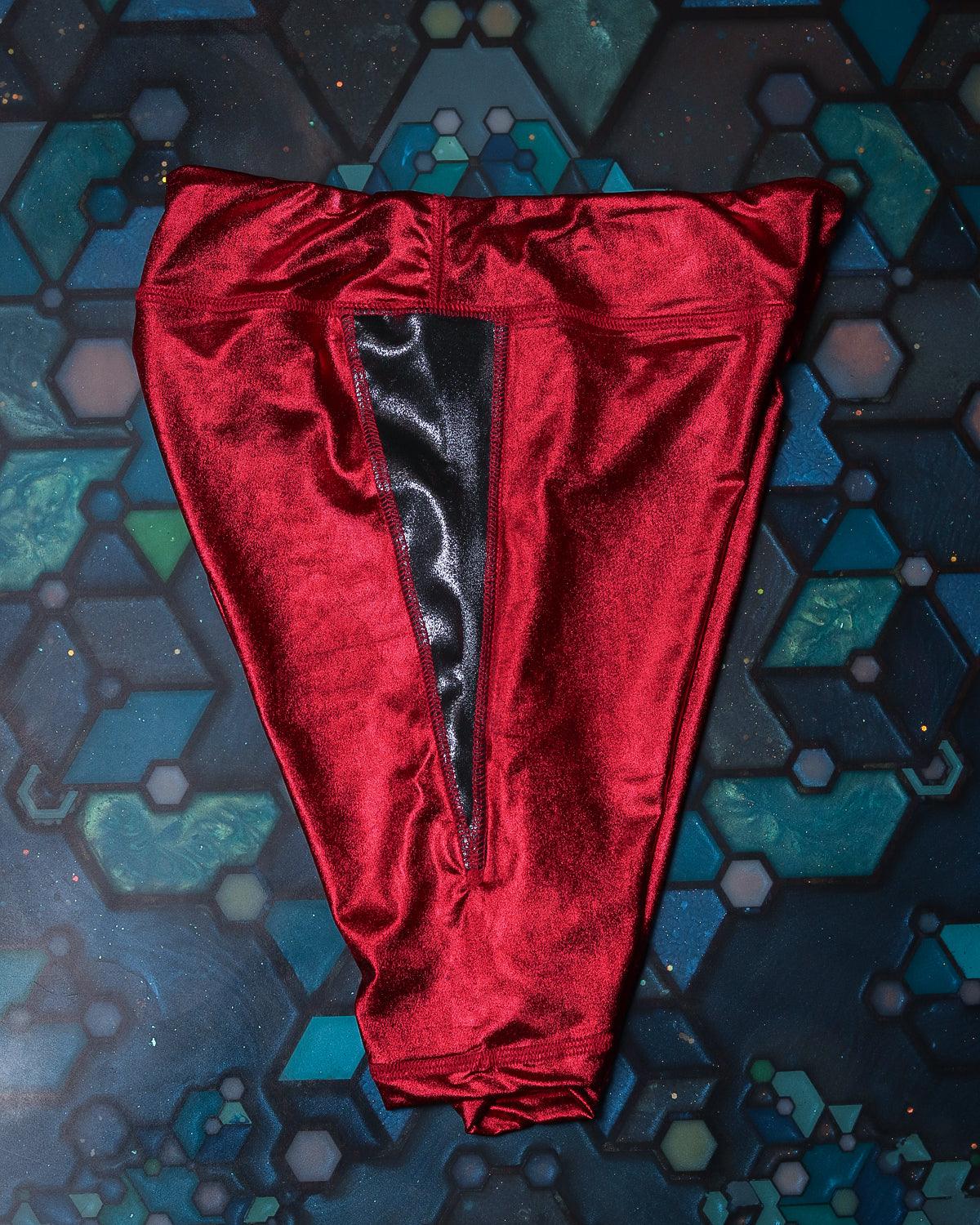 Short Leggings Yoga Set / Metal Licra - RED - Yacxilan Artwear