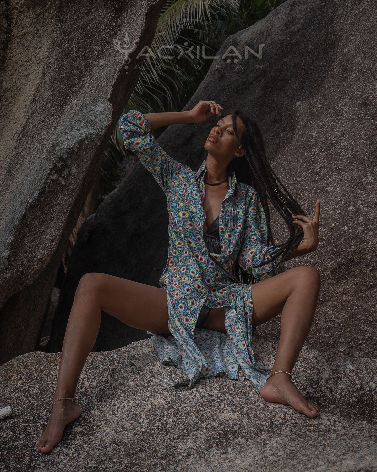 Zaafaraï Shirt Dress / Cotton Silk - ALL EYES ON YOU