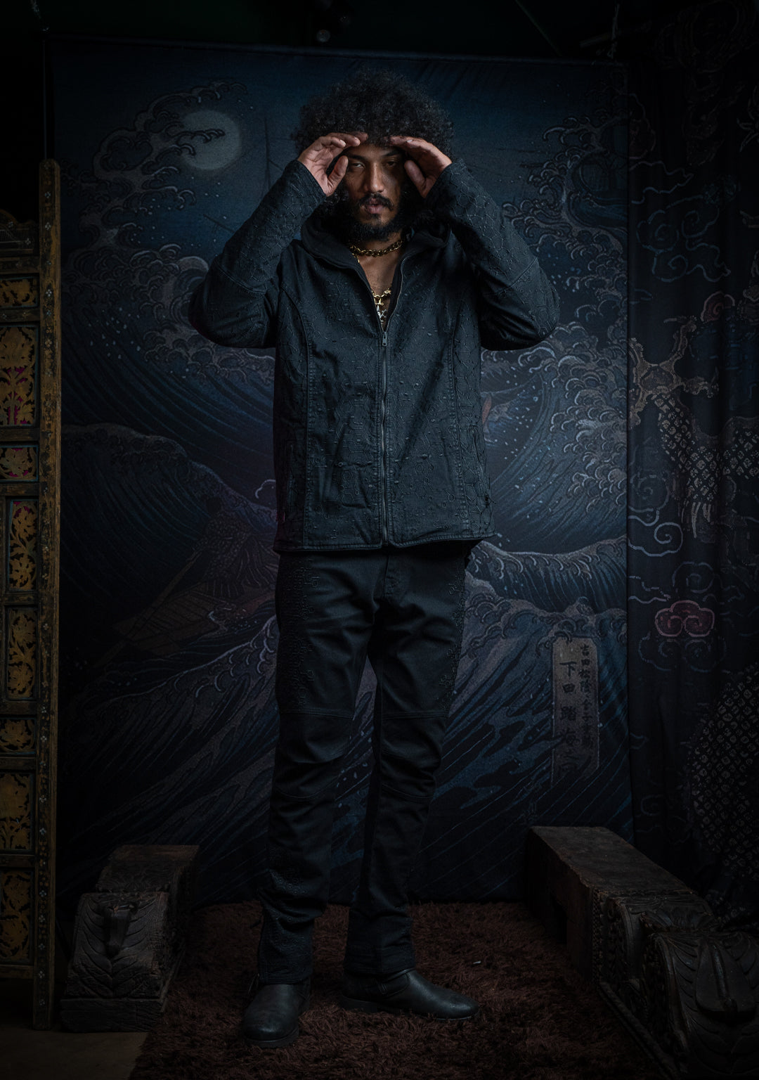 Jacket Men / Denim Stretchy Digital Embroidery Stonewashed - KAMBOZII PENTA