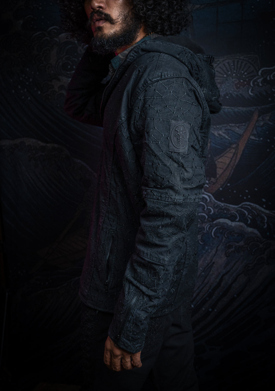 Jacket Men / Denim Stretchy Digital Embroidery Stonewashed - KAMBOZII PENTA