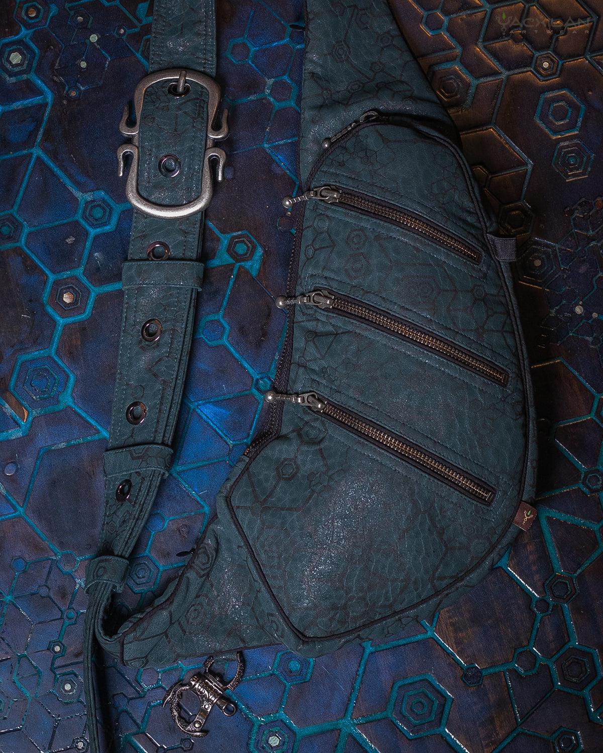 Botta Bag / Fake Leather - Elephant Bottlegreen SHAMANKA Hook - Yacxilan Artwear