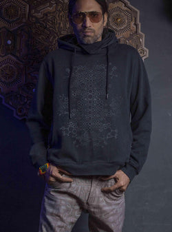 Hoodie Men / Cotton Fleece ScreenPrint Lavawash - KAMBOOZI - Yacxilan Artwear