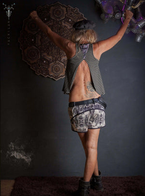 BackSplit Top Woman / Jailbreak Cotton Patch - PENDULUM Yacxilan Artwear