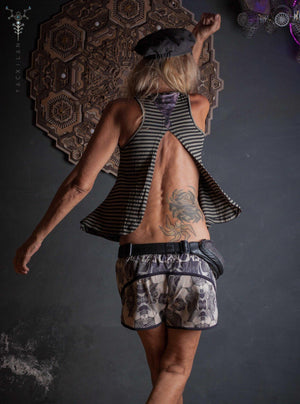 BackSplit Top Woman / Jailbreak Cotton Patch - PENDULUM Yacxilan Artwear