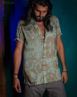 Shirt Men Half Sleeves / Bamboo - HIKDRA - Yacxilan Artwear