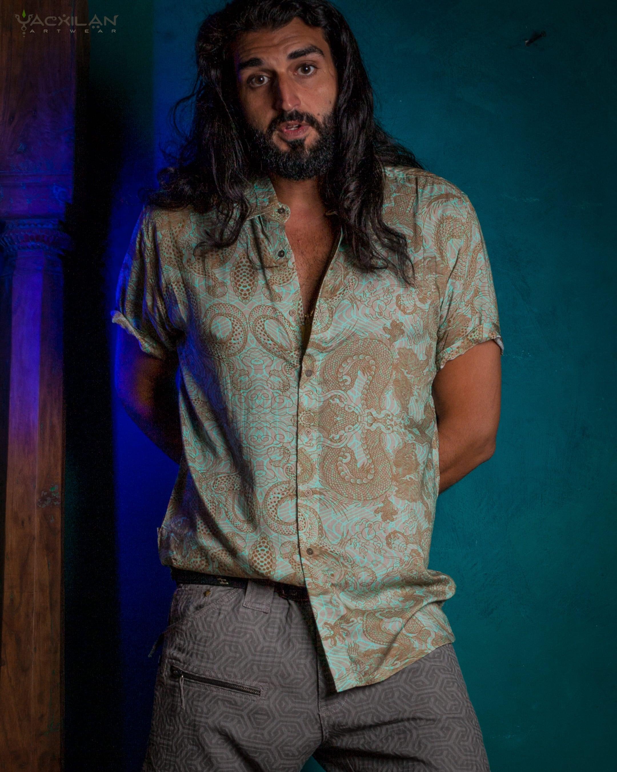 Shirt Men Half Sleeves / Bamboo - HIKDRA - Yacxilan Artwear