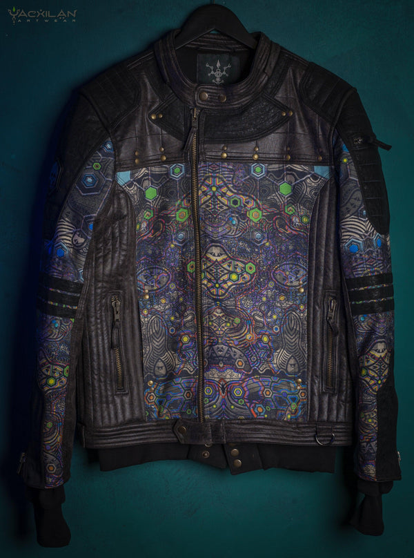Biker Jacket Men / Fake Leather and Poli linen Waterproof - PSYGALAK