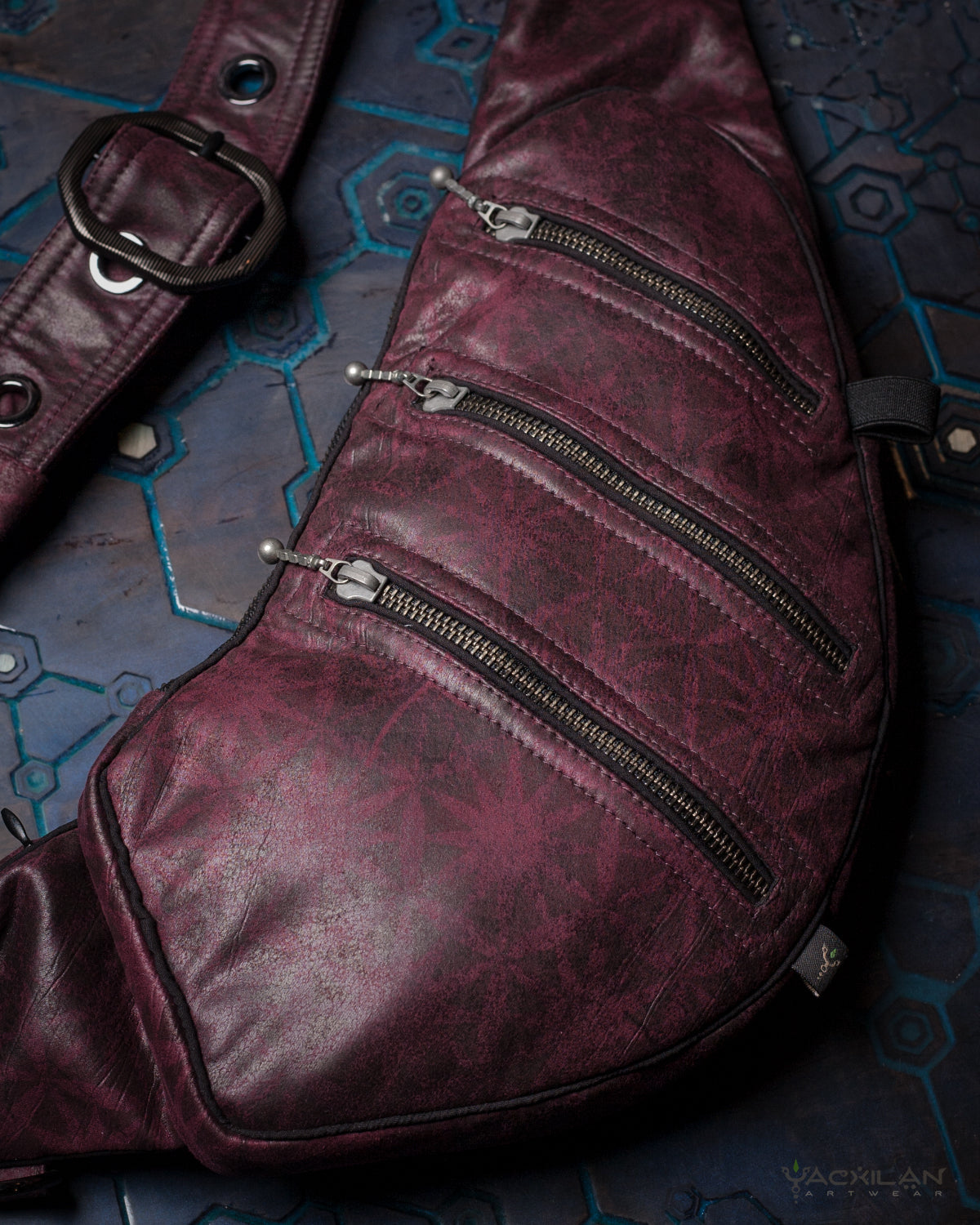 Botta Bag Mini / Fake Leather - RedWine SUNSHINE - Yacxilan Artwear