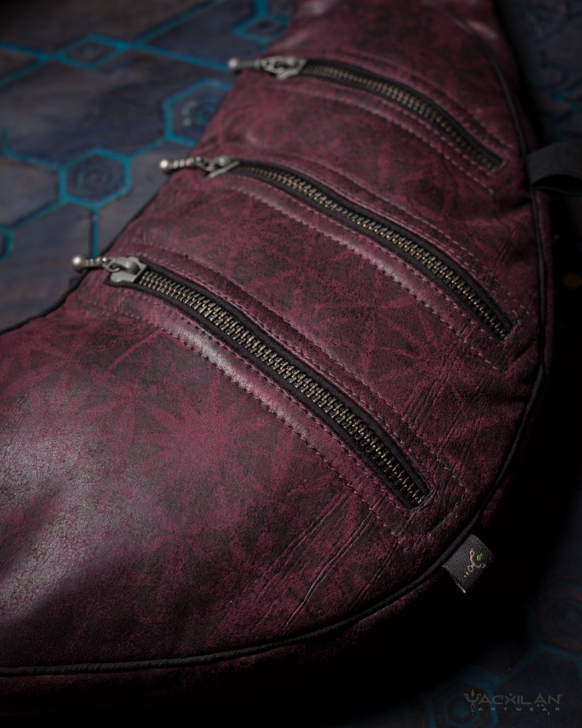 Botta Bag / Fake Leather All Over Print - RedWine SUNSHINE Yacxilan Artwear