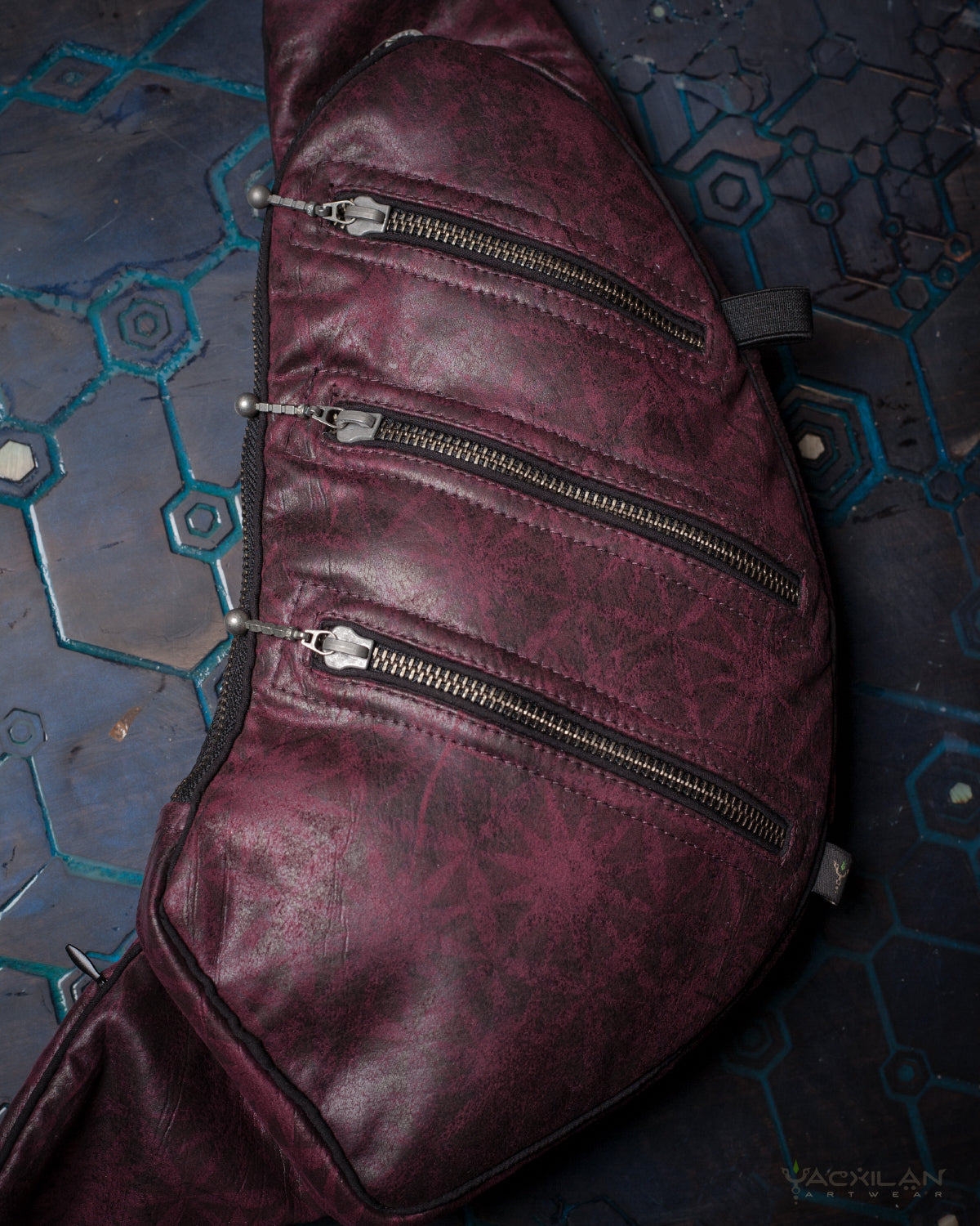 Botta Bag / Fake Leather All Over Print - RedWine SUNSHINE Yacxilan Artwear