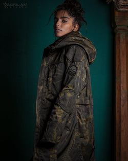 Coat Woman / Waterproof - Olive SANDOKAN - Yacxilan Artwear