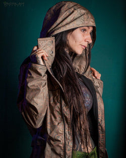 Coat Woman / Waterproof - Sand DEMETRIO - Yacxilan Artwear