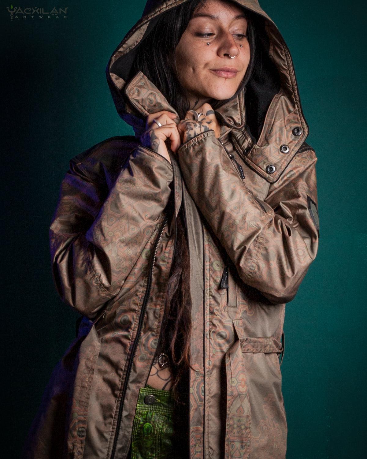 Coat Woman / Waterproof - Sand DEMETRIO - Yacxilan Artwear