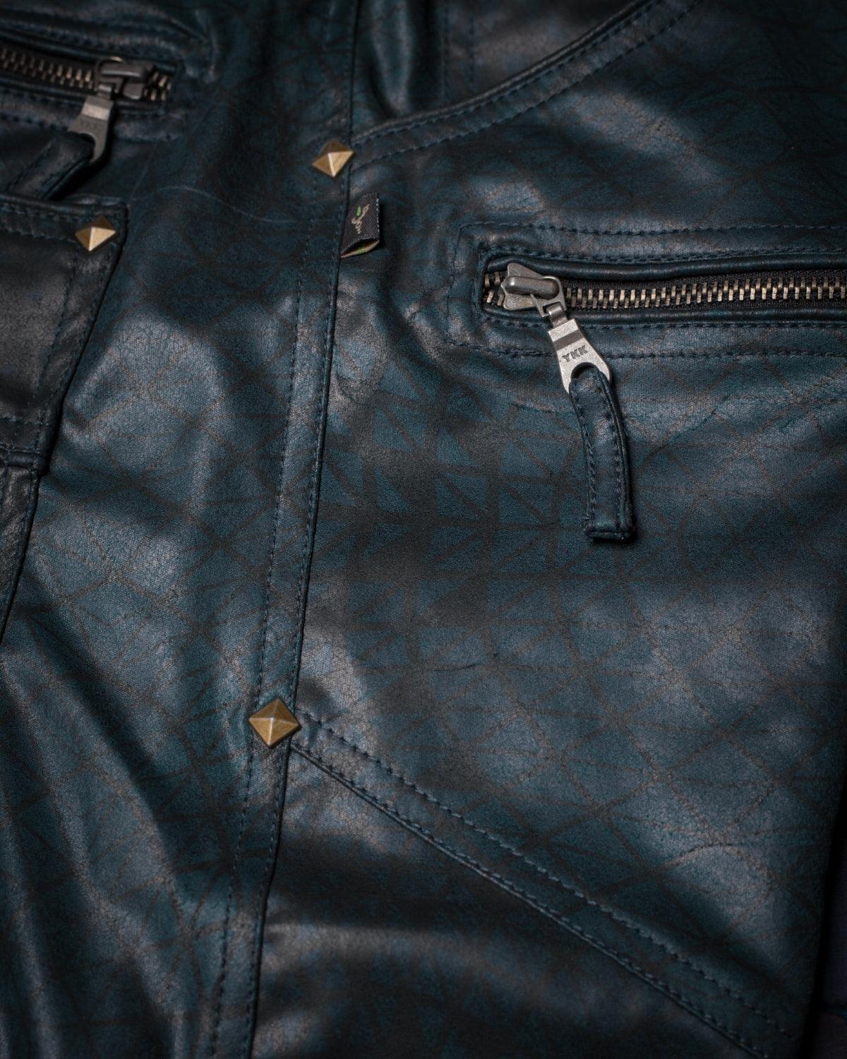 Corsaire Men / Fake Leather - Rider Bottlegreen DESINTEGRATION - Yacxilan Artwear