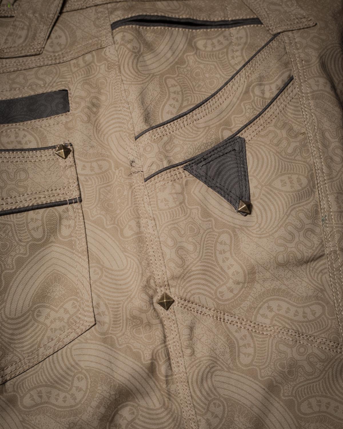 Corsaire Men / Double Pocket - Sand MYCELIUM - Yacxilan Artwear