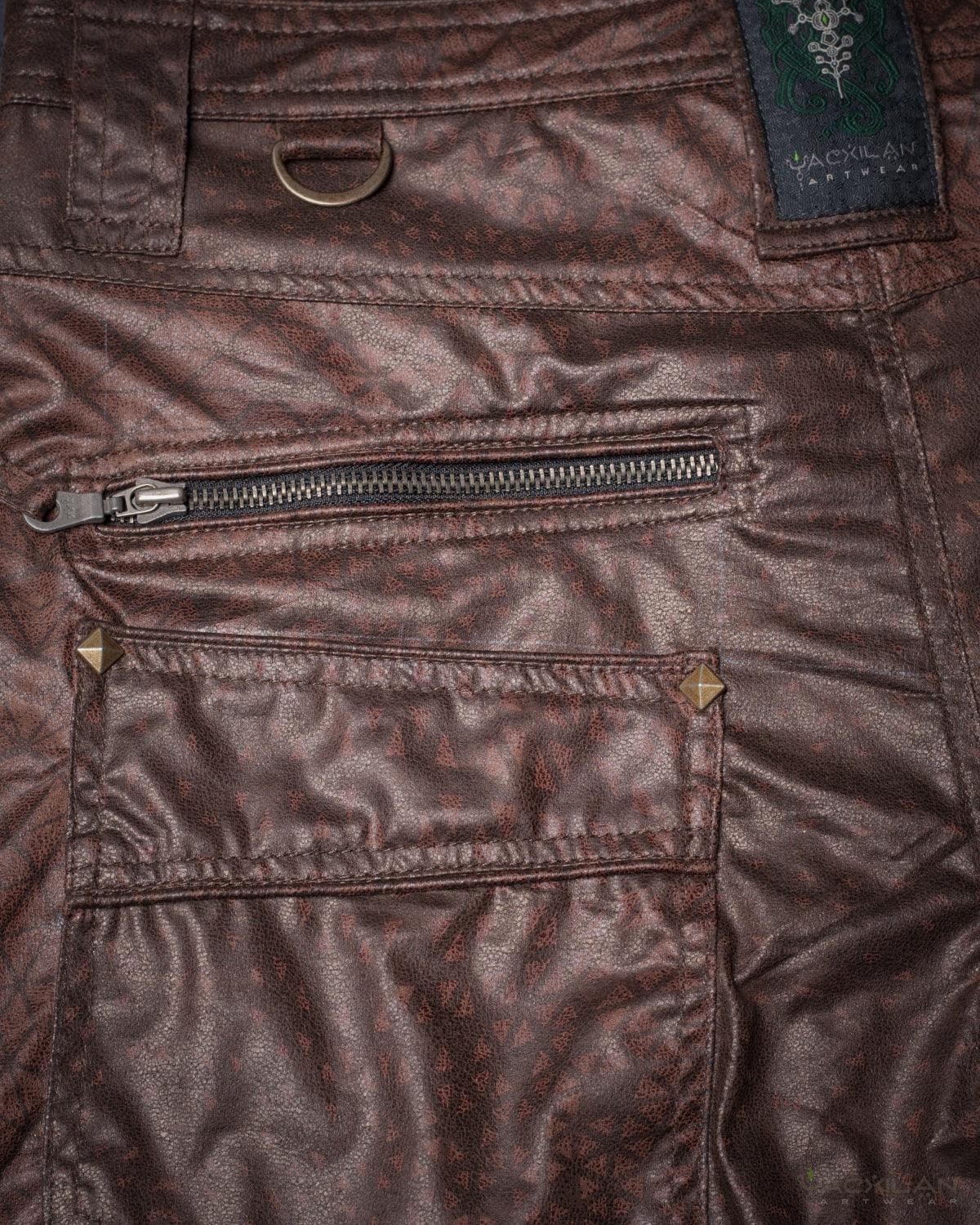 Corsaire Men / Fake Leather Thin - Brown DESINTEGRATION - Yacxilan Artwear