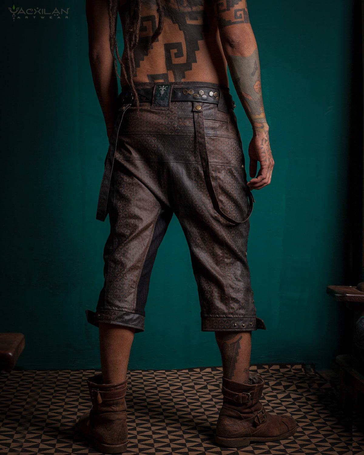 Corsaire Men / Waxed Denim Printed - Brown SANDSOTIME - Yacxilan Artwear