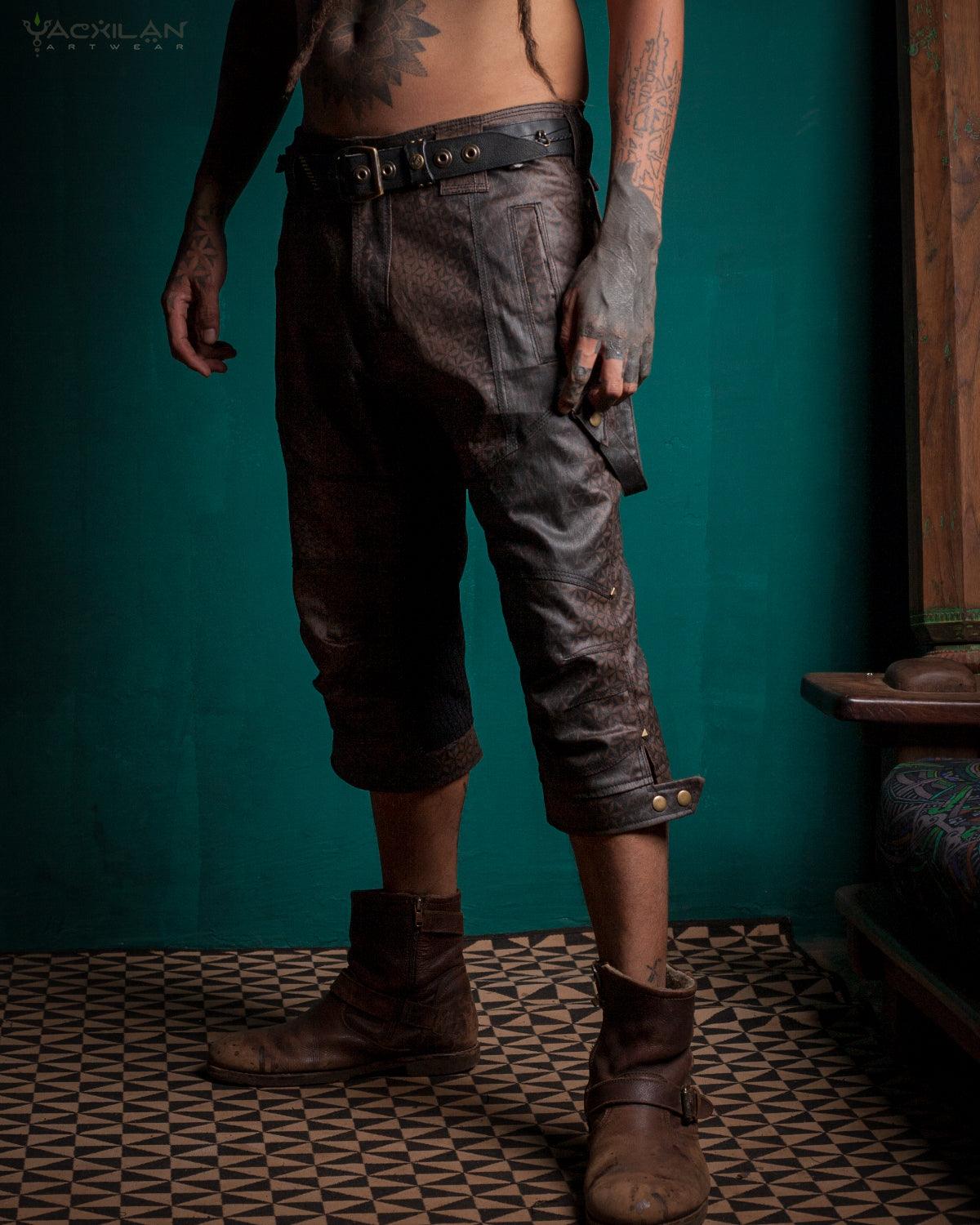 Corsaire Men / Waxed Denim Printed - Brown SANDSOTIME - Yacxilan Artwear