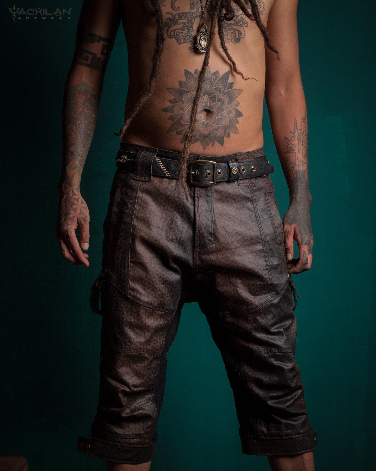 Corsaire Men / Waxed Denim Printed - Brown SANDSOTIME - Yacxilan Artwear