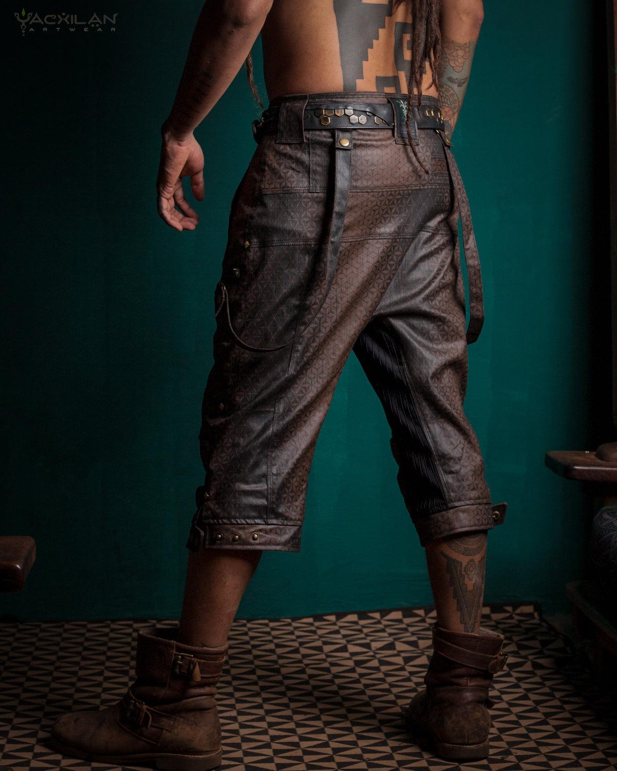 Corsaire Men / Waxed Denim Printed - Brown SANDSOTIME - Yacxilan Artwear