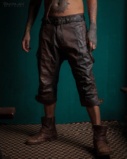 Corsaire Men / Waxed Denim Printed - Brown SANDSOTIME - Yacxilan Artwear