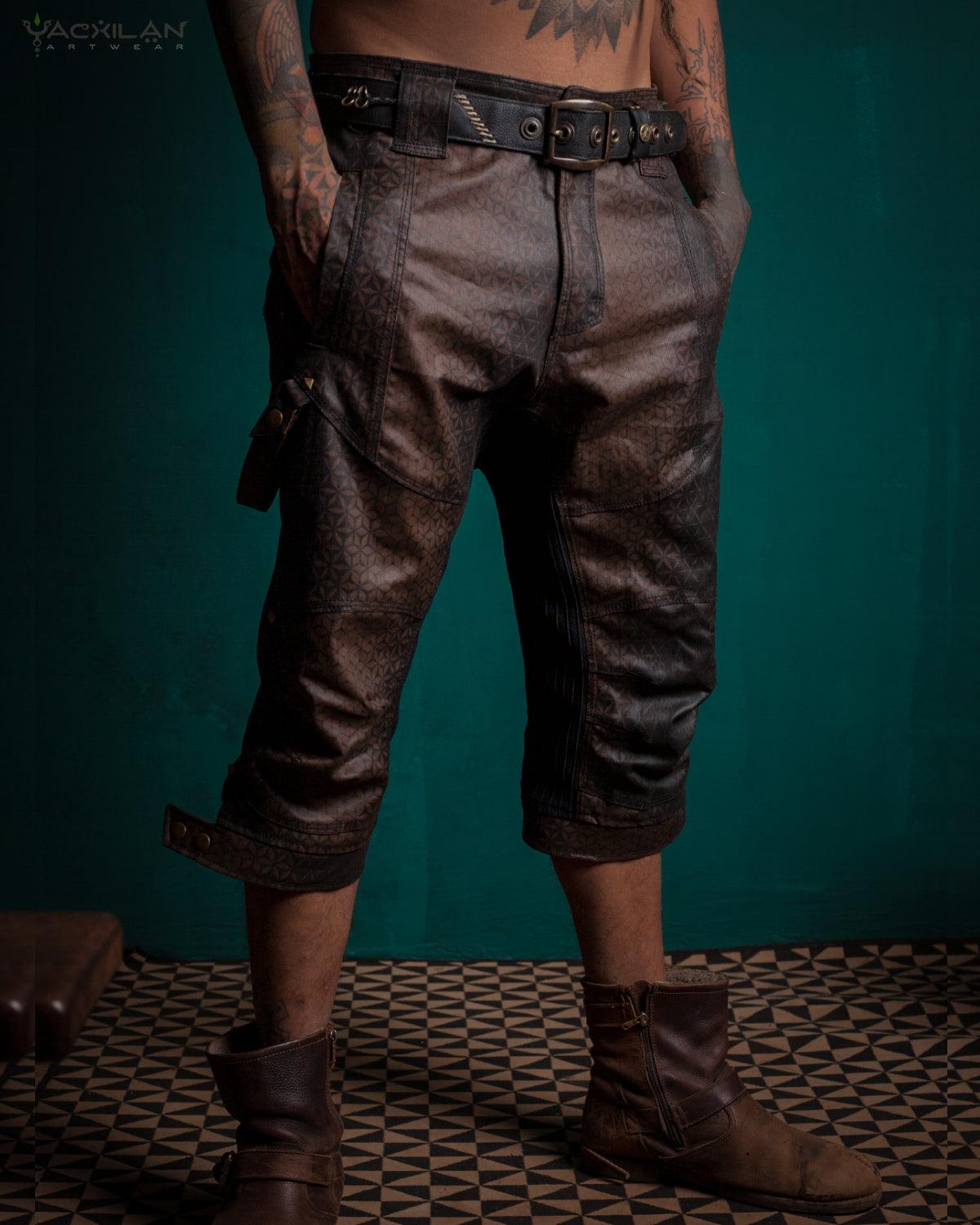 Corsaire Men / Waxed Denim Printed - Brown SANDSOTIME - Yacxilan Artwear