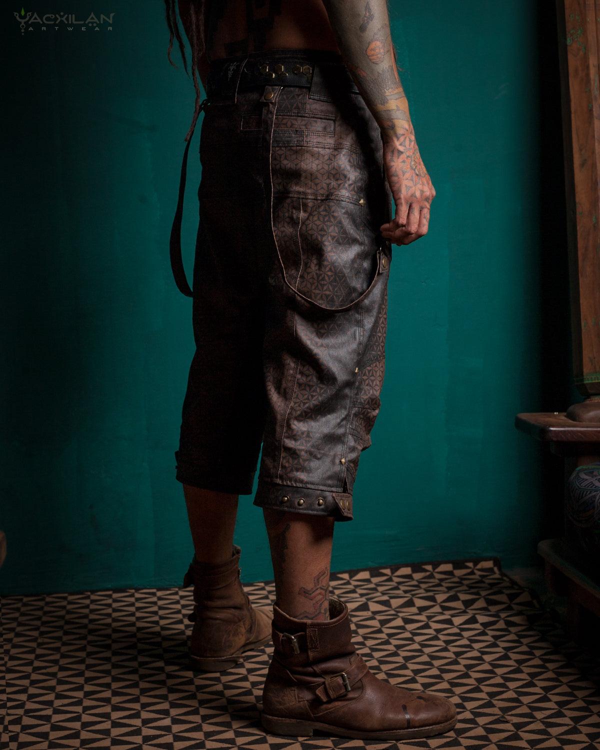 Corsaire Men / Waxed Denim Printed - Brown SANDSOTIME - Yacxilan Artwear