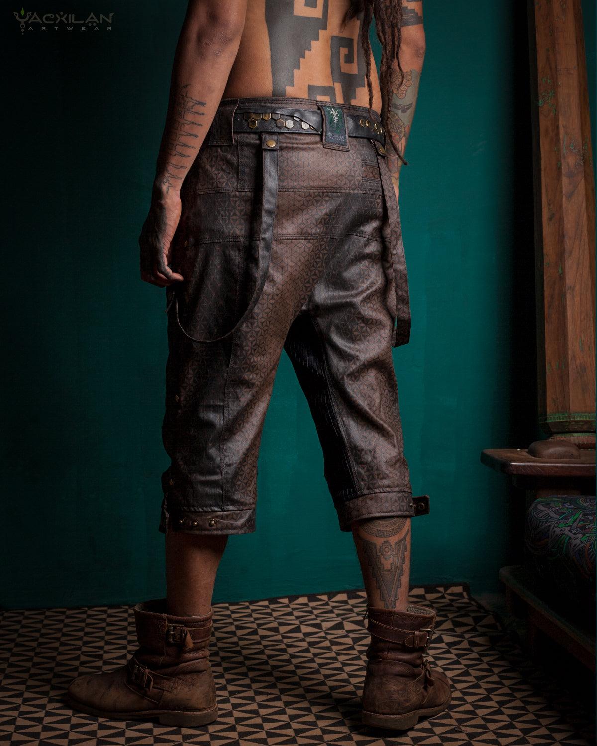 Corsaire Men / Waxed Denim Printed - Brown SANDSOTIME - Yacxilan Artwear