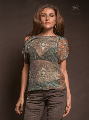Corsaire Woman / Cotton Printed _ CACAO IKARO - Yacxilan Artwear