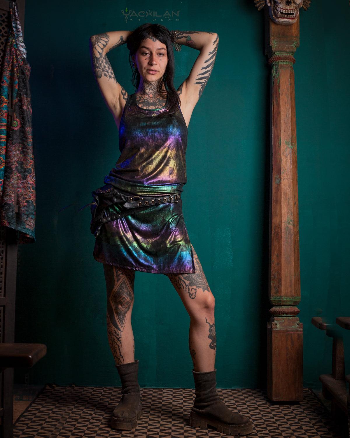 Fitted Dress / Holographic Rainbow Knits - MATZOKIO - Yacxilan Artwear