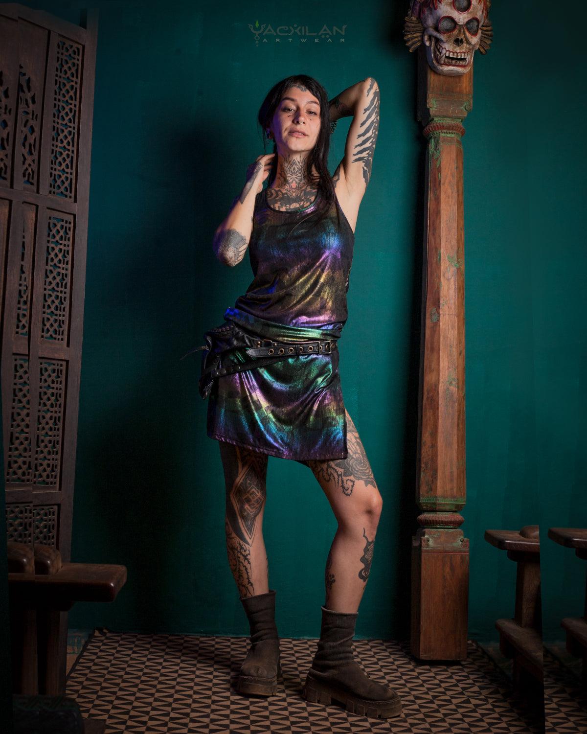 Fitted Dress / Holographic Rainbow Knits - MATZOKIO - Yacxilan Artwear