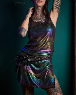 Fitted Dress / Holographic Rainbow Knits - MATZOKIO - Yacxilan Artwear