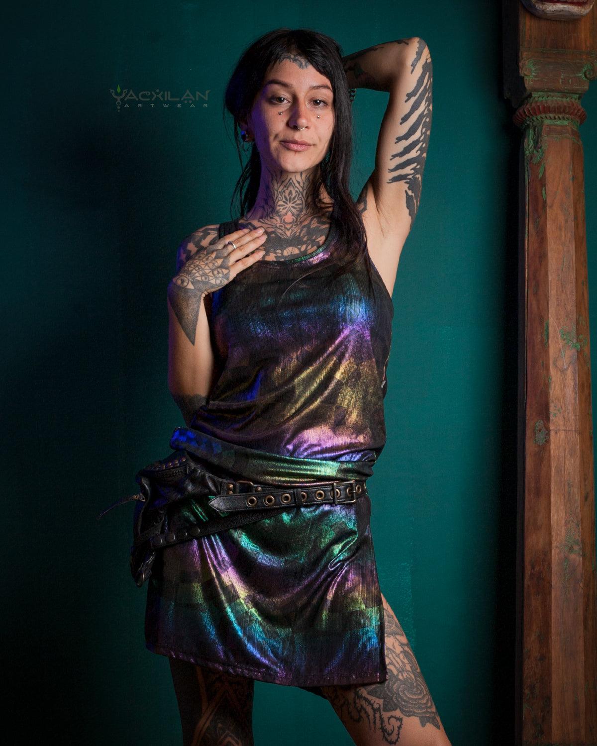 Fitted Dress / Holographic Rainbow Knits - MATZOKIO - Yacxilan Artwear