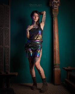 Fitted Dress / Holographic Rainbow Knits - MATZOKIO - Yacxilan Artwear